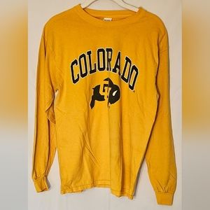 🦬CU Boulder Buffalos Long Sleeve T-Shirt Gold Unisex M🦬